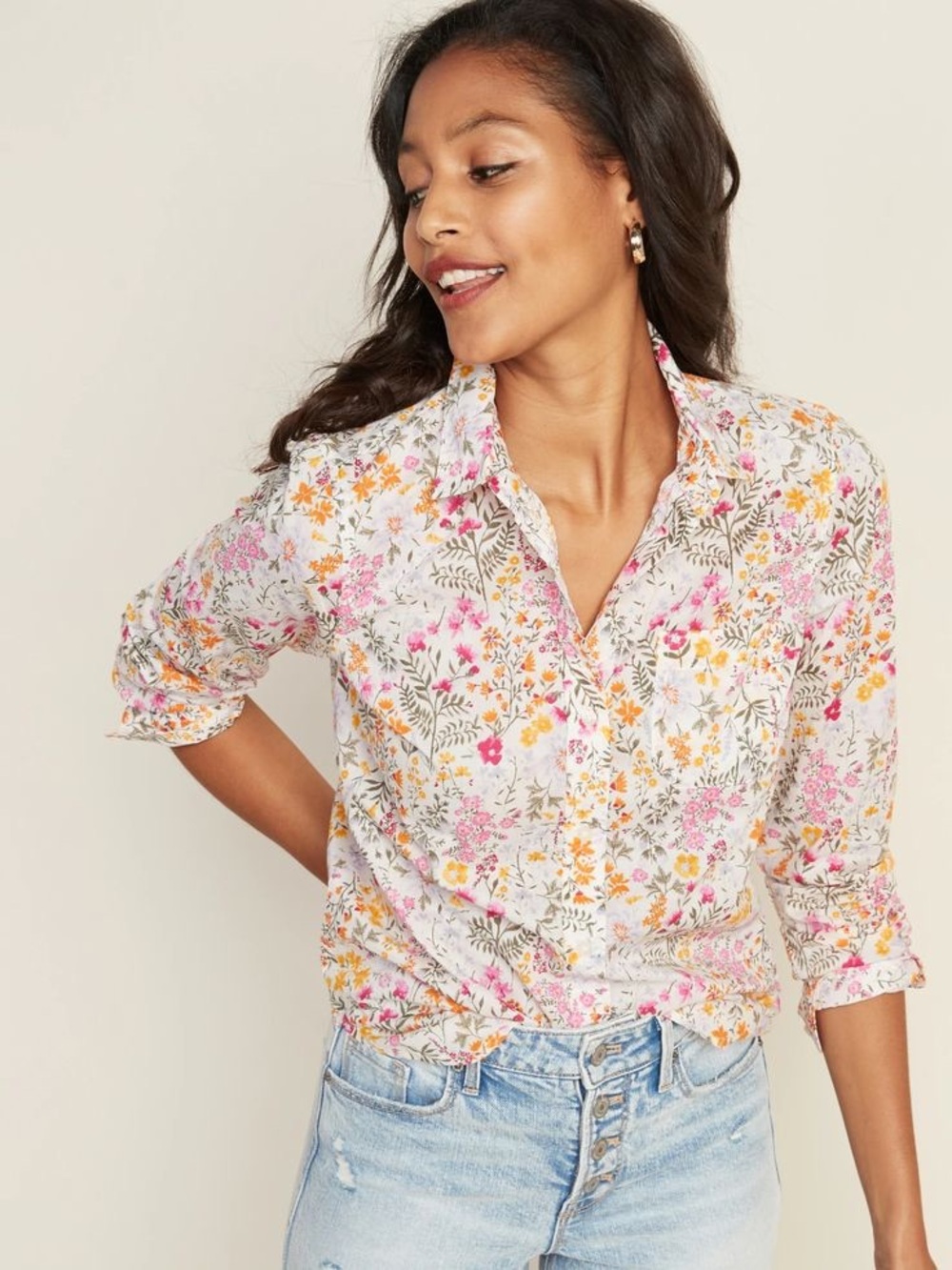 Old Navy floral button down shirt